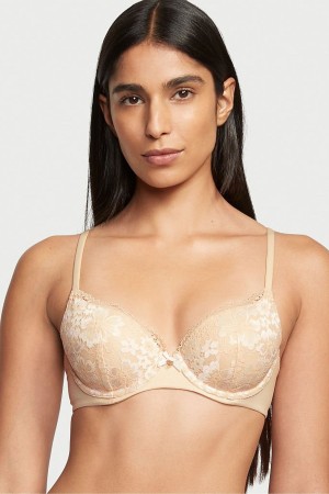 Victoria's Secret Body by Victoria Front Fastsättning Spets Trim Lightly Fodrade Demi Bra Champagne Xdye Nude | 3162SPKZD