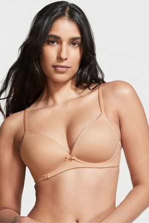 Victoria's Secret Body by Victoria Smooth Lightly Fodrade Non Wired Bra Toasted Sugar Nude | 7036JKSXG