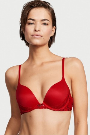 Victoria's Secret Body by Victoria Spets Trim Push Up Bra Röda | 5830TLDJS