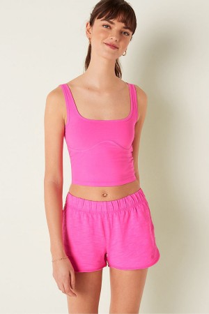 Victoria's Secret Bomull Contour Crop Top Tank Top Rosa | 0945MOWPL