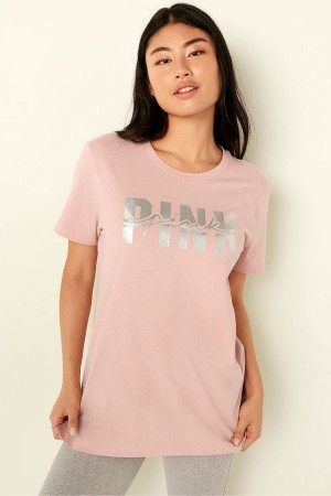 Victoria's Secret Bomull Korta Sleeve Campus T-Shirt Gröna | 8069ABHUG