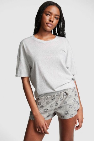 Victoria's Secret Bomull Oversized Sleep Shirt Grå | 2097OVRKN