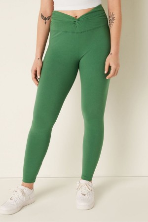 Victoria's Secret Bomull Twist Midja Full Length Leggings Blå | 7301TRSUF