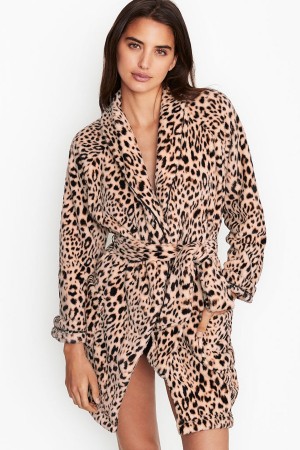 Victoria's Secret Cosy Korta Robe Svarta | 5290TJVIY