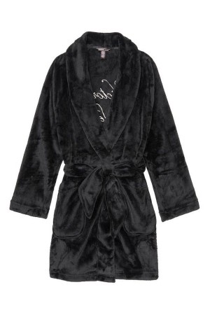 Victoria's Secret Cosy Korta Robe Svarta | 3482PMWTB