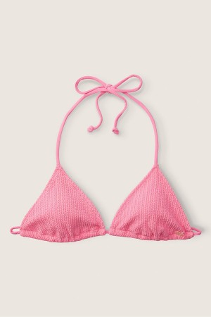 Victoria's Secret Crinkle Bikini Top Rosa | 0153QGXMF