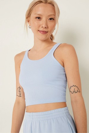 Victoria's Secret Crop Tank Top Blå | 3704UHZYB