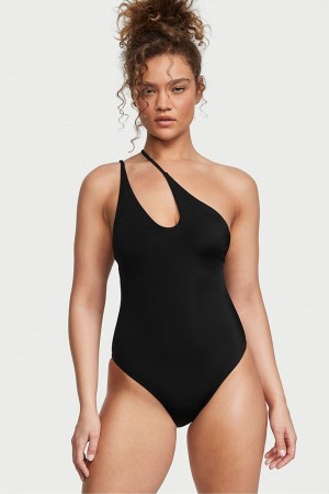 Victoria's Secret Cut Out One Shoulder One Piece Swimsuit Svarta | 2635NYPQD