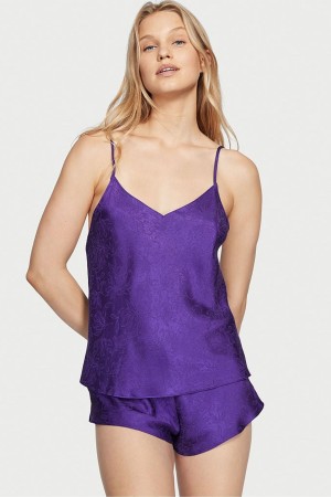 Victoria's Secret Draped Back Satin Cami Set Lila | 7391FHBQA