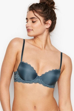 Victoria's Secret Dream Angels Smooth Spets Wing Lightly Fodrade Demi Bra Svarta | 2689SJGXV