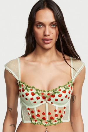 Victoria's Secret Dream Angels Strawberry Embroidered Bra Gröna | 6912ZSGEJ