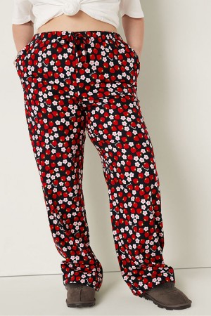 Victoria's Secret Flannel Pyjama Bottoms Svarta | 2573ERZKC