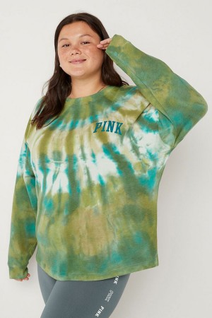 Victoria's Secret Fleece Long Sleeve Oversized Sweatshirt Gröna | 6409XHZFK