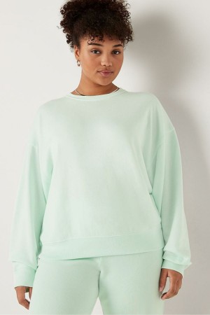 Victoria's Secret Fleece Long Sleeve Sweatshirt Gröna | 9458HWCDZ