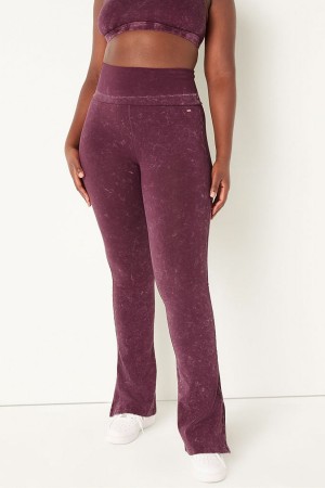 Victoria's Secret Foldover Flare Legging Vinröda Röda | 9148YXALH