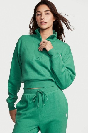 Victoria's Secret Half Zip High Neck Lounge Sweatshirt Gröna | 0935TUHJW