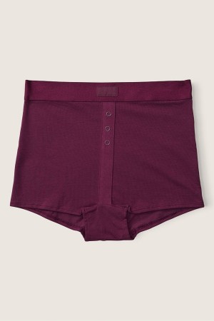 Victoria's Secret High Midja Korta Knickers Vinröda Röda | 6453IWQJA