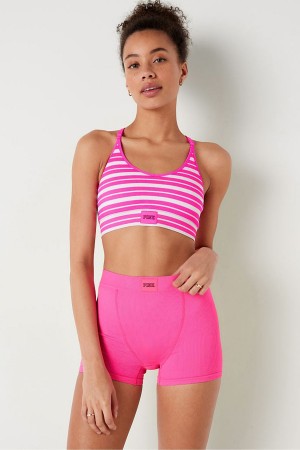 Victoria's Secret High Midja Rib Seamless Boxer Brief Rosa | 6901VIDFM