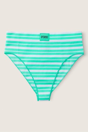 Victoria's Secret High Midja Rib Seamless Bikini Bottoms Rosa | 9406JKONS