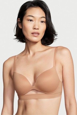 Victoria's Secret Incredible Smooth Non Wired Push Up Bra Toasted Sugar Nude | 3584CYART