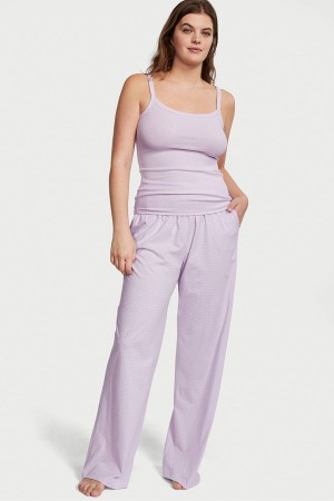 Victoria's Secret Knit Long Pyjamas Svarta | 7298IZHWX