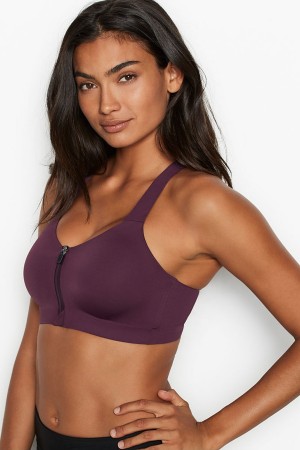 Victoria's Secret Knockout High Impact Racerback Zip Up Sports Bra Aprikos Orange | 5240WZACX