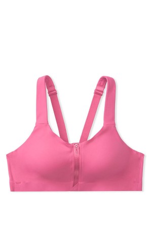 Victoria's Secret Knockout High Impact Racerback Zip Up Sports Bra Aprikos Orange | 9854EPXCB