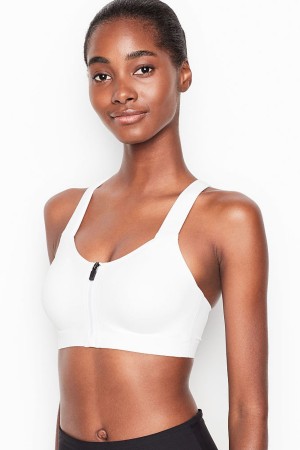 Victoria's Secret Knockout High Impact Racerback Zip Up Sports Bra Aprikos Orange | 5726XECYF