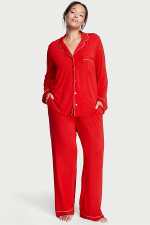 Victoria's Secret Modal Long Pyjamas Svarta Gröna | 1706VDSNK