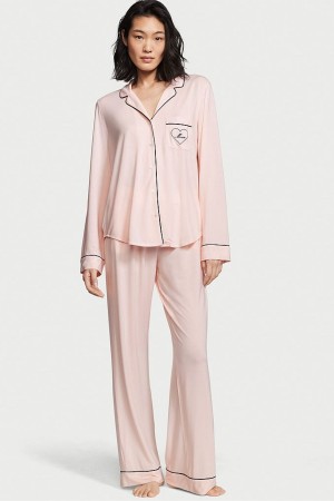 Victoria's Secret Modal Long Pyjamas Svarta Gröna | 1405SIDON