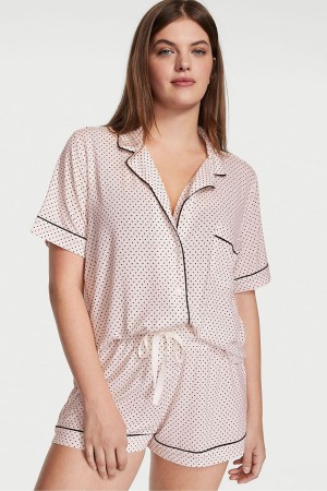 Victoria's Secret Modal Pyjama Korta Pyjamas Set Svarta | 1403UAMQJ