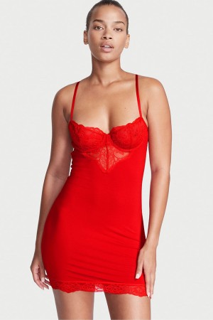 Victoria's Secret Modal Spets Mini Slip Röda | 2837CWMDU