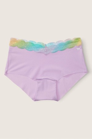 Victoria's Secret No-Show No-Show Boyshort Knickers Misty Lilac With Gradient Lace | 1497VQDGJ