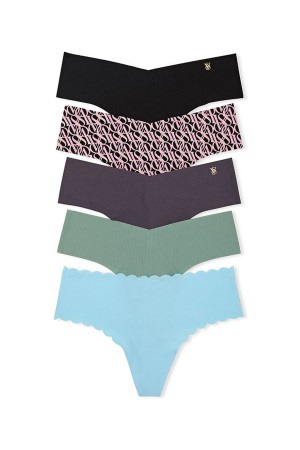 Victoria's Secret No-Show No Show Multipack String Knickers Gröna | 6152WNROL