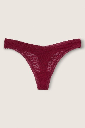 Victoria's Secret No-Show Spets Logo String Knickers Svarta | 8417UVTDA