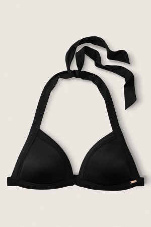 Victoria's Secret Push Up Triangle Halterneck Bikini Top Mörkgrå | 8217EOWYQ