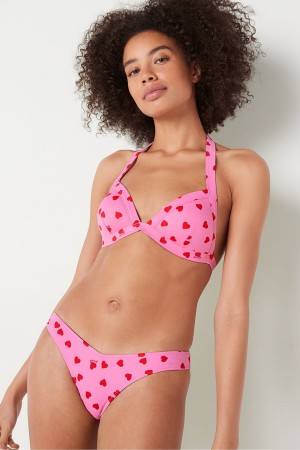 Victoria's Secret Push Up Triangle Halterneck Bikini Top Mörkgrå | 7981YEBTF