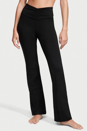 Victoria's Secret Ruched Breda Leg Flare Legging Svarta | 2409PVHSJ