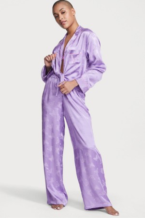 Victoria's Secret Satin Long Pyjama Set Secret Crush Butterflies | 0463XTRQO