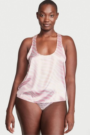 Victoria's Secret Satin Racerback Pyjama Top Blå | 5378STDPA