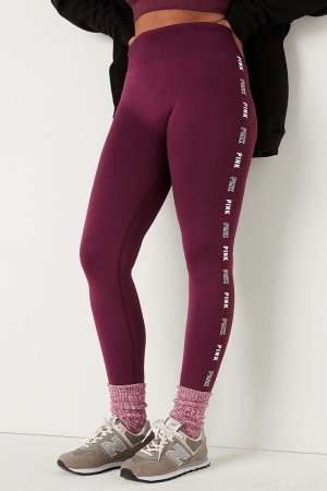 Victoria's Secret Seamless High Midja Full Length Legging Vinröda Röda | 6821TFPBY