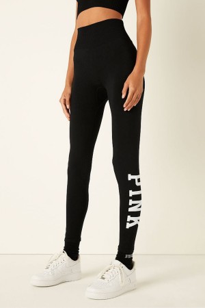 Victoria's Secret Seamless High Midja Full Length Workout Legging Svarta | 5604GFVBI