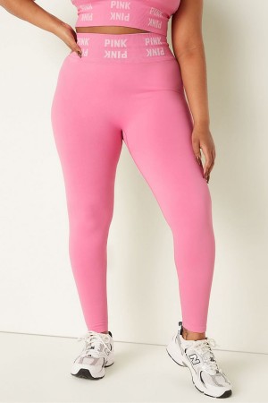 Victoria's Secret Seamless High Midja Leggings Rosa | 8693DGQHS