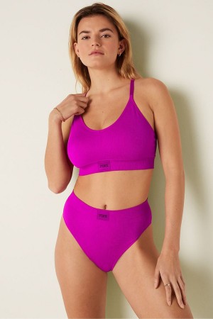 Victoria's Secret Seamless High Midja Rib Bikini Knickers Rosa | 3514VMOGF