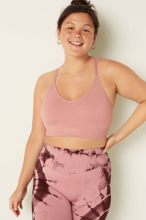 Victoria's Secret Seamless Lightly Fodrade Low Impact Sports Bra Rosa | 4958DGTHE