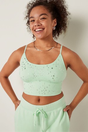 Victoria's Secret Seamless Seamless Lightly Fodrade Low Impact Sports Bra Gröna | 5294KGABD