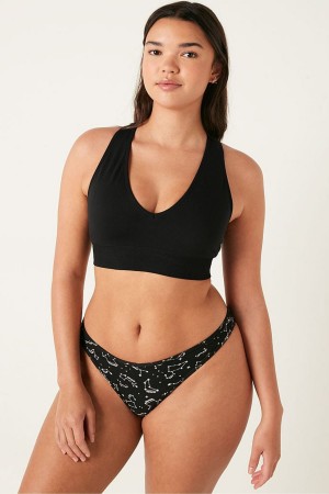 Victoria's Secret Seamless Seamless Plunge Bralette Svarta | 8546LRZWB