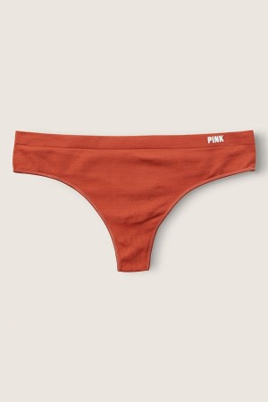 Victoria's Secret Seamless String Knickers Amber Clay | 4860XGONU