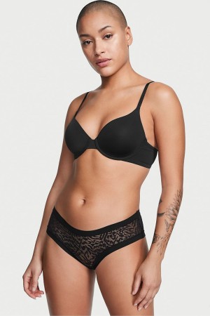 Victoria's Secret Sexy Illusions by Victorias Secret Mesh No Show Cheeky Knickers Svarta | 3982SAVOT