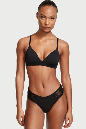 Victoria's Secret Sexy Illusions by Victorias Secret No Show String Knickers Svarta | 8065NZJTV